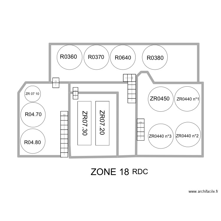 Zone 18 kulhmann. Plan de 4 pièces et 37 m2