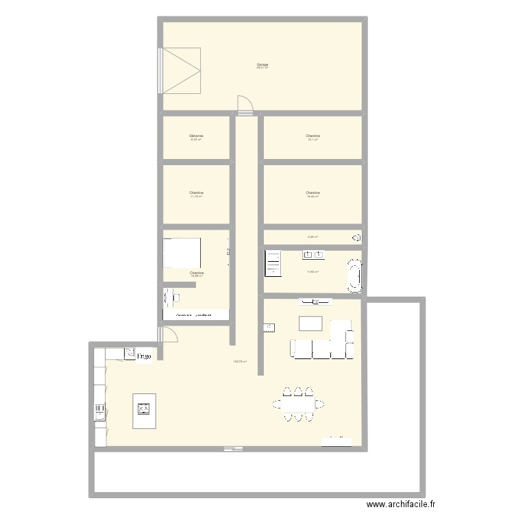 projet maison 1. Plan de 9 pièces et 236 m2