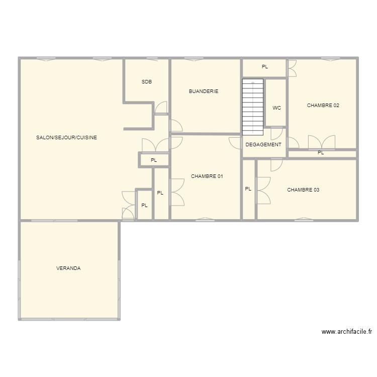 MAISON . Plan de 15 pièces et 163 m2