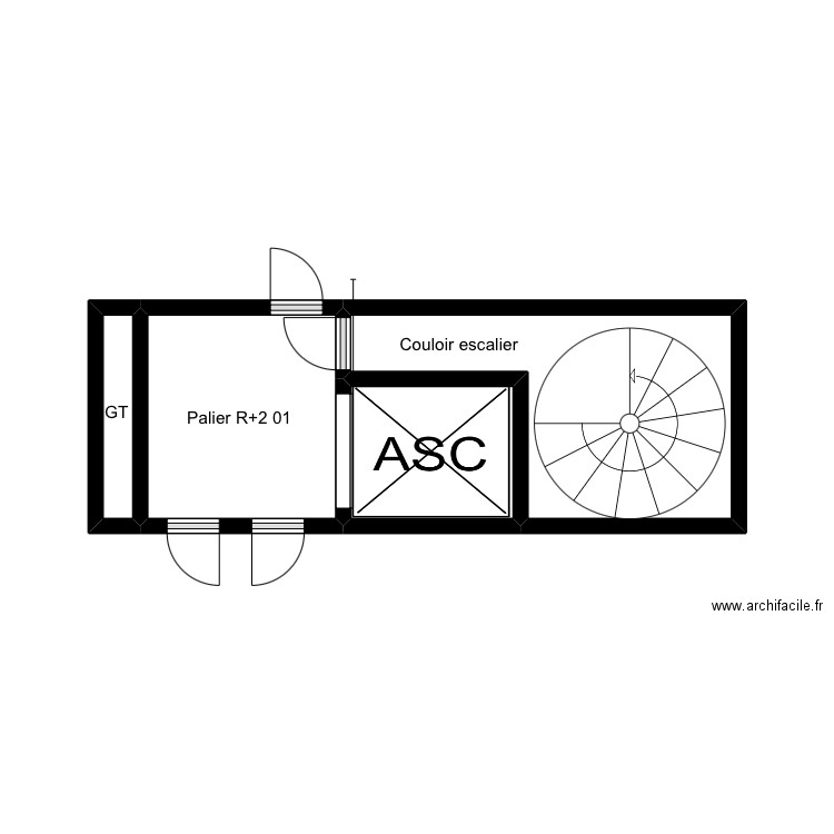 R+2 01. Plan de 4 pièces et 13 m2