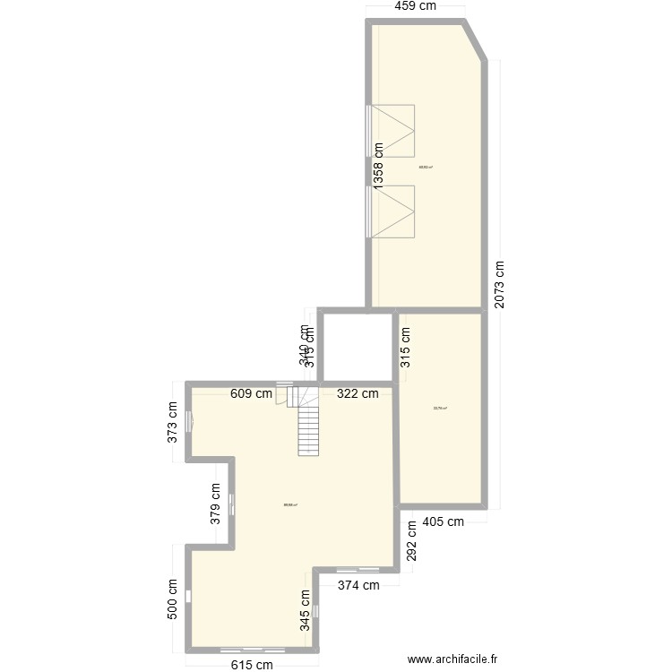 plan1. Plan de 3 pièces et 190 m2