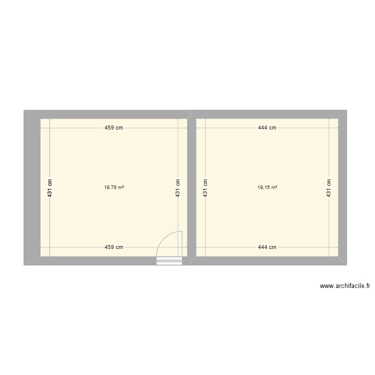 MONTBRIEUX 1er . Plan de 2 pièces et 39 m2