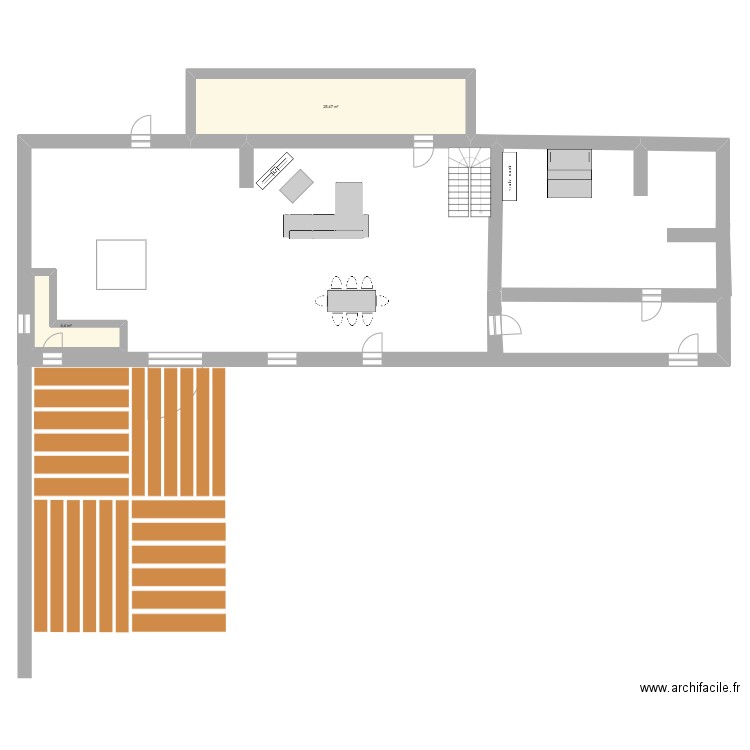 Hp49. Plan de 2 pièces et 30 m2