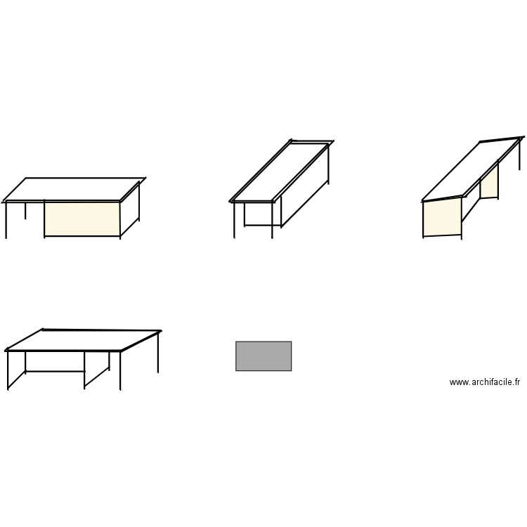 plan de facade et toiture abri patures. Plan de 9 pièces et 1331 m2