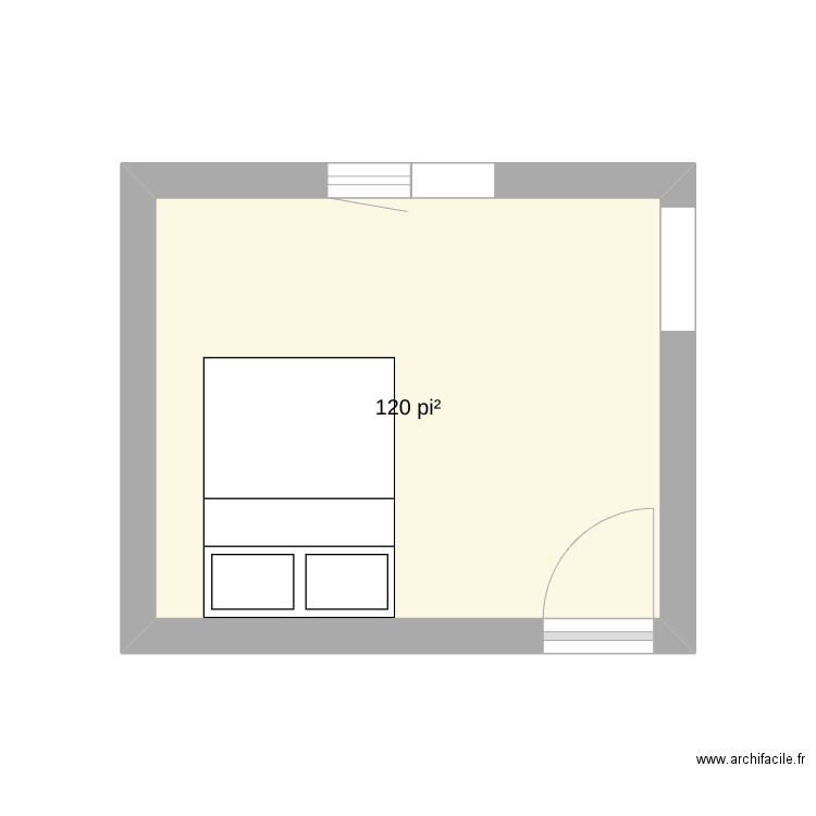 chambre autonomie. Plan de 1 pièce et 11 m2