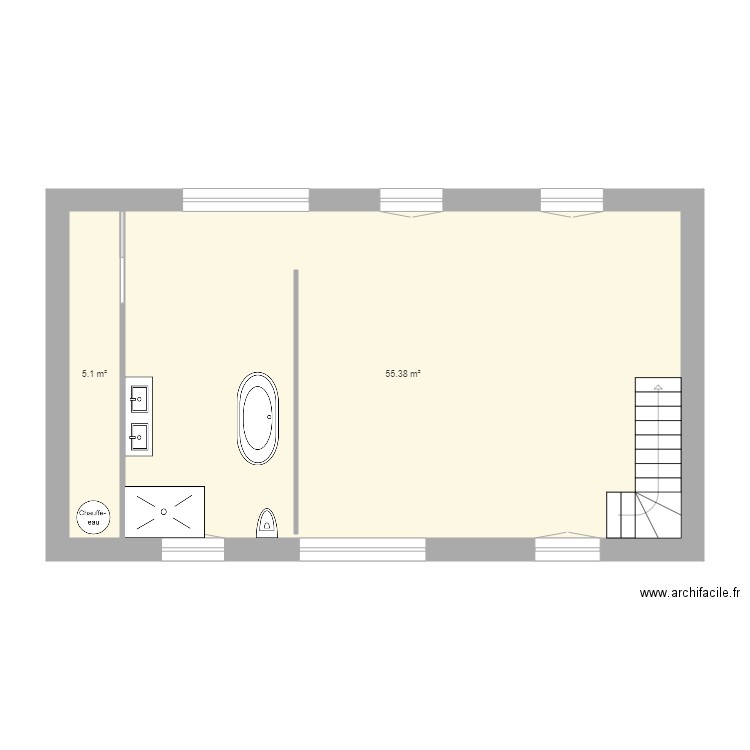 Maison plan 2024. Plan de 2 pièces et 60 m2