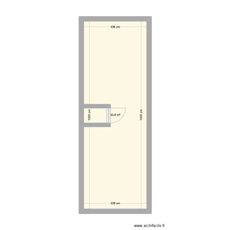 maison. Plan de 1 pièce et 34 m2