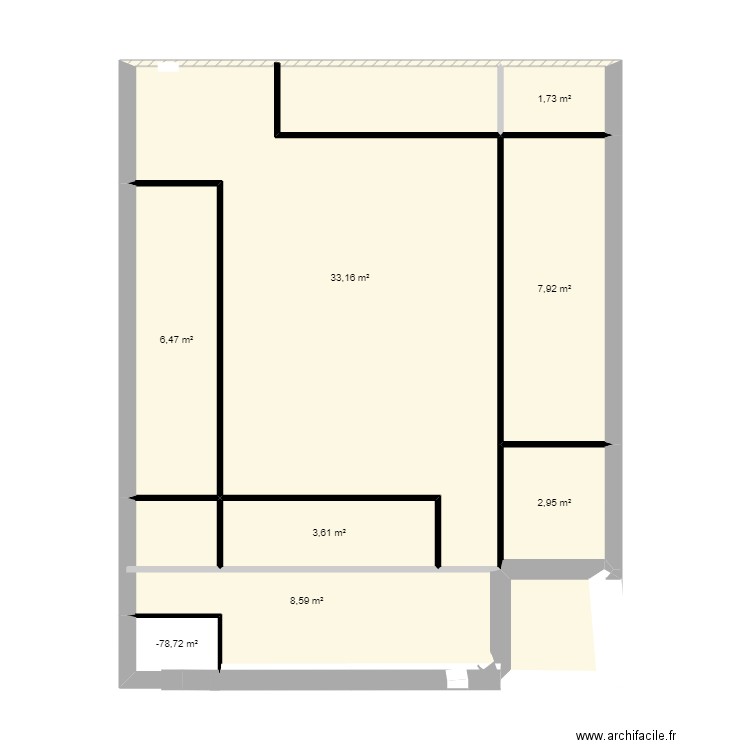 plan amenagement labo patisserie place du poirier baron sannois. Plan de 8 pièces et 66 m2