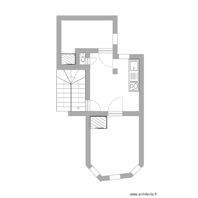 Henry. Plan de 3 pièces et 14 m2