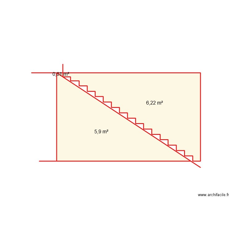 escal 1. Plan de 3 pièces et 12 m2