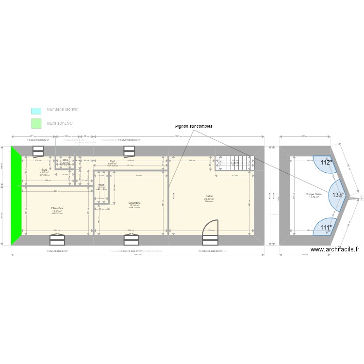 ML24013407 . Plan de 16 pièces et 151 m2