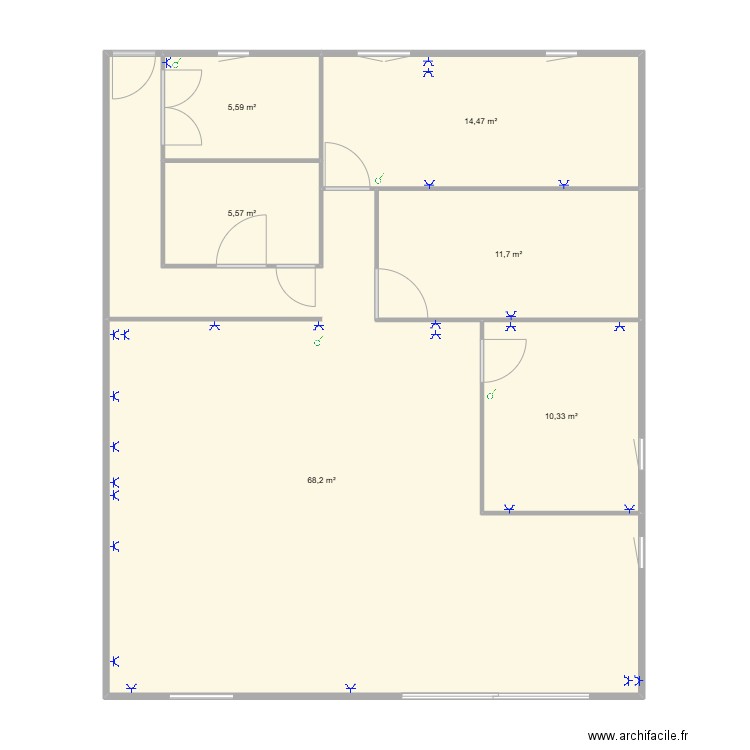 maison. Plan de 6 pièces et 116 m2