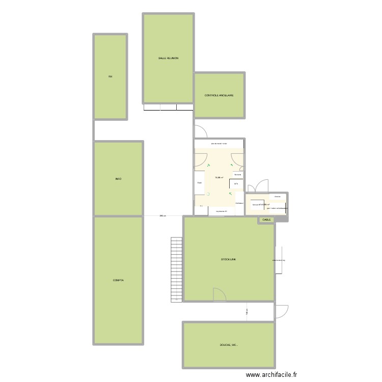 plan actuel. Plan de 8 pièces et 132 m2