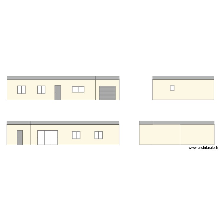 plan facade et toiture. Plan de 0 pièce et 0 m2