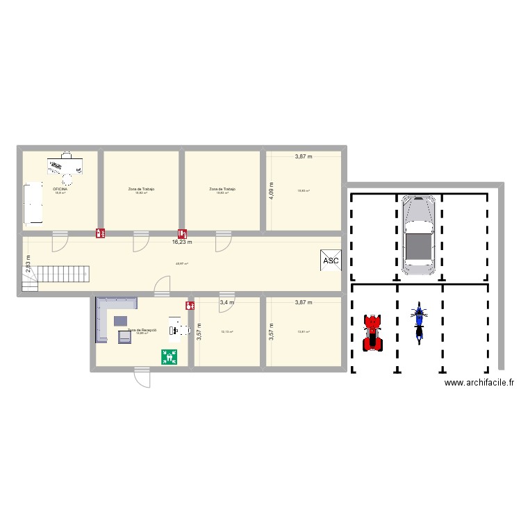 Casa de didi. Plan de 8 pièces et 152 m2