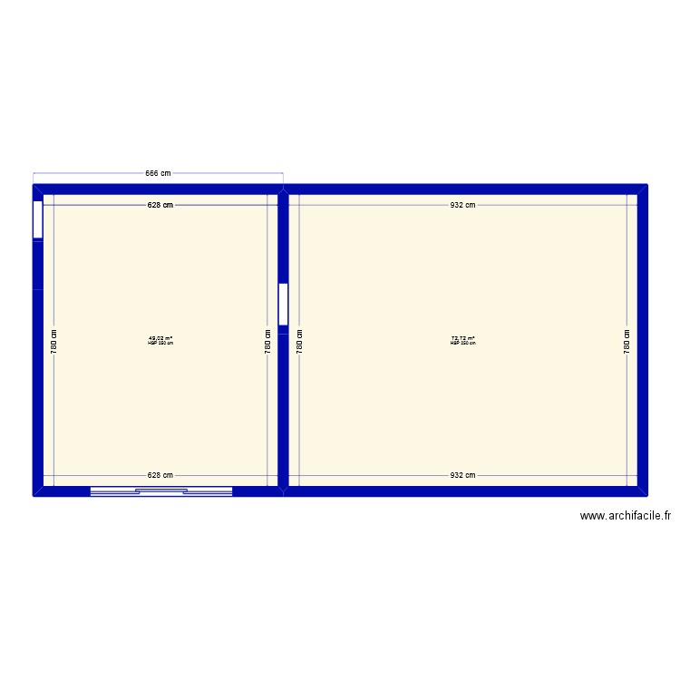 aglio. Plan de 2 pièces et 122 m2