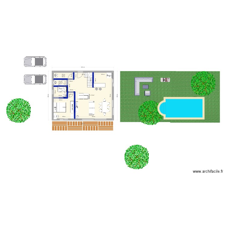 Sirole. Plan de 5 pièces et 68 m2