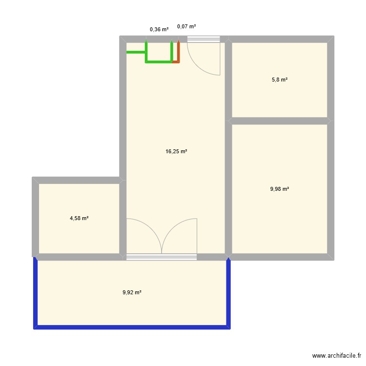 CENON. Plan de 7 pièces et 47 m2