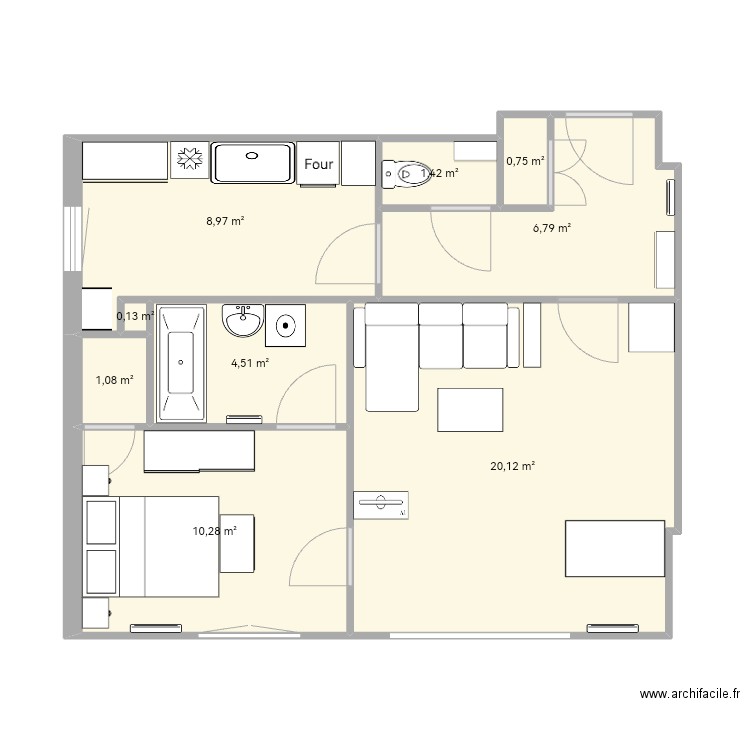 divonne. Plan de 9 pièces et 54 m2