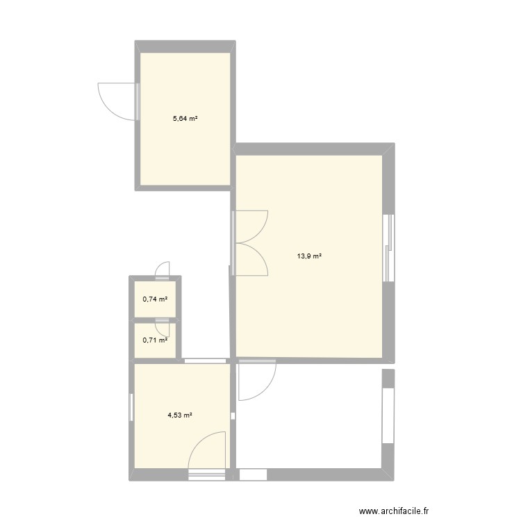 Maison La Cluse. Plan de 5 pièces et 26 m2