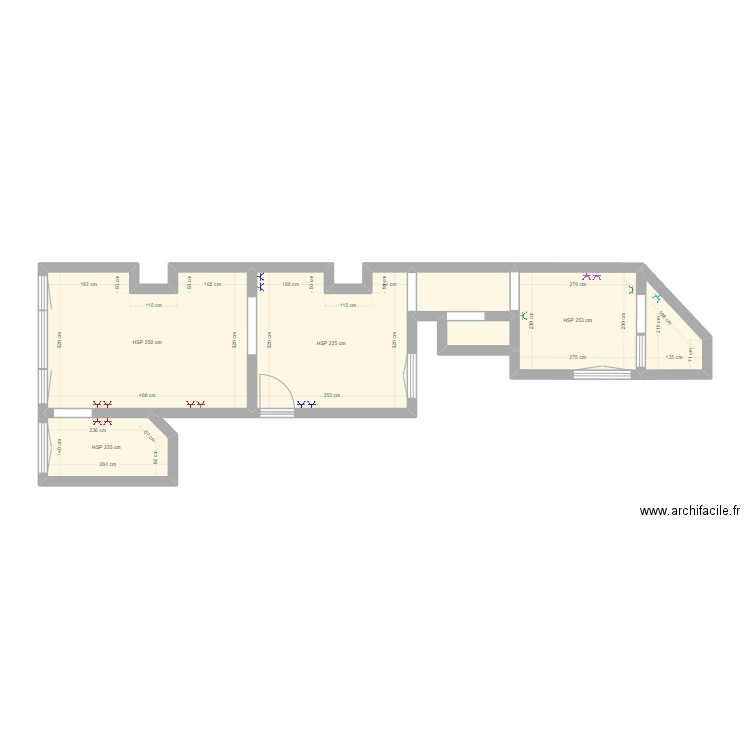 AF 476 - Appartement Jeanne. Plan de 7 pièces et 40 m2