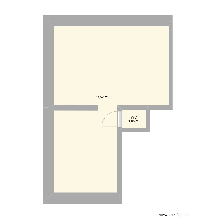 Ronsard. Plan de 2 pièces et 35 m2