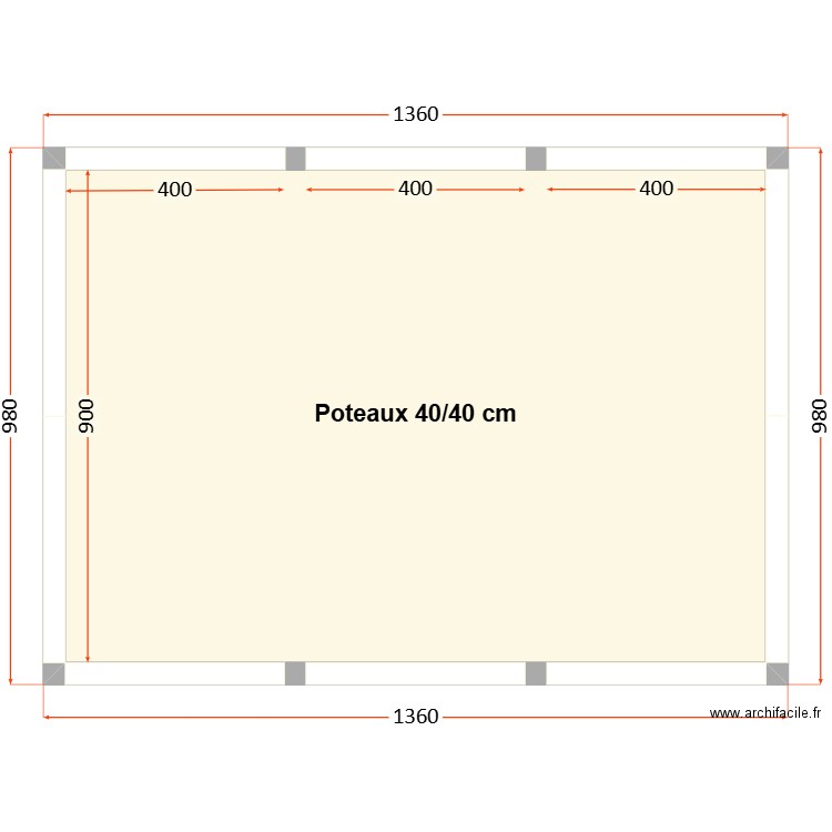 Implantation maçonnerie . Plan de 1 pièce et 115 m2