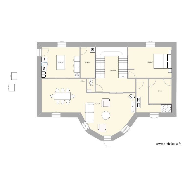 Maison CEBELIEU. Plan de 7 pièces et 112 m2