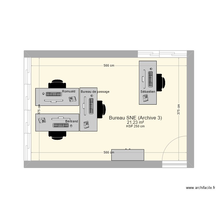 SNE-Archive3. Plan de 1 pièce et 21 m2