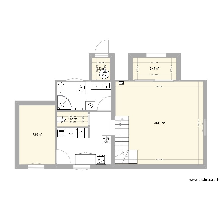 michelle 1. Plan de 5 pièces et 40 m2