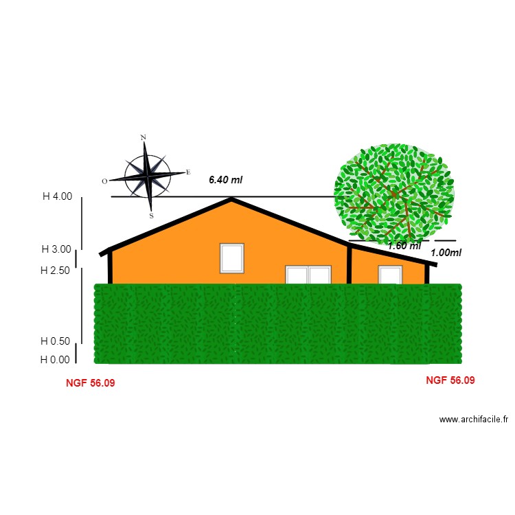 Facade  SUD       chalet 37. Plan de 0 pièce et 0 m2