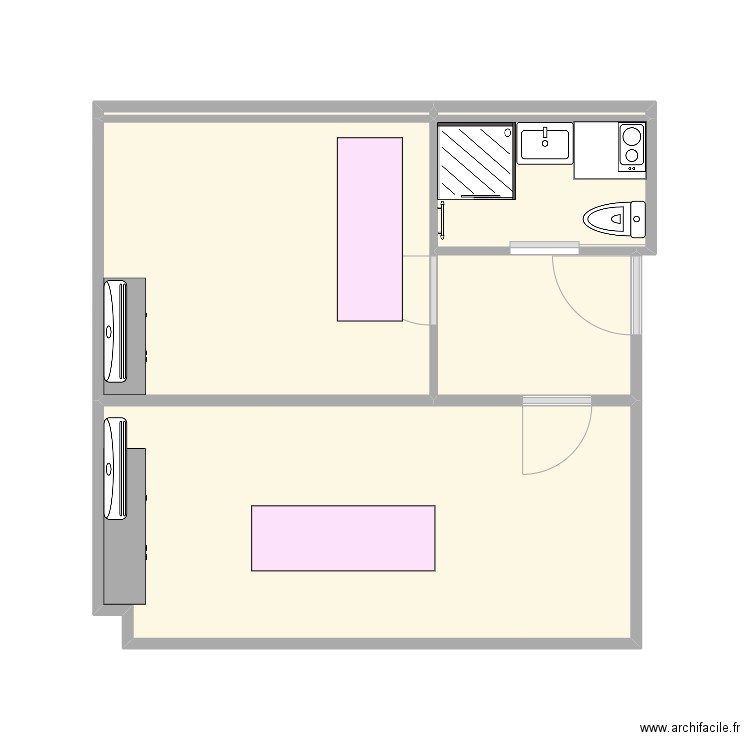 Cabinet 2. Plan de 6 pièces et 28 m2