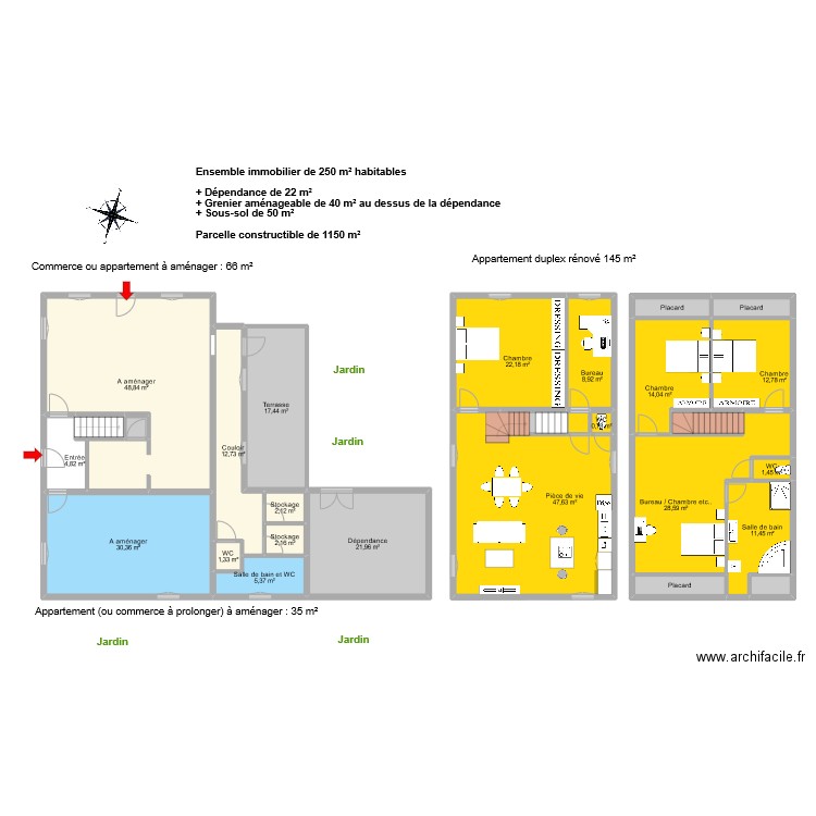 DELLENA WEBER. Plan de 28 pièces et 313 m2