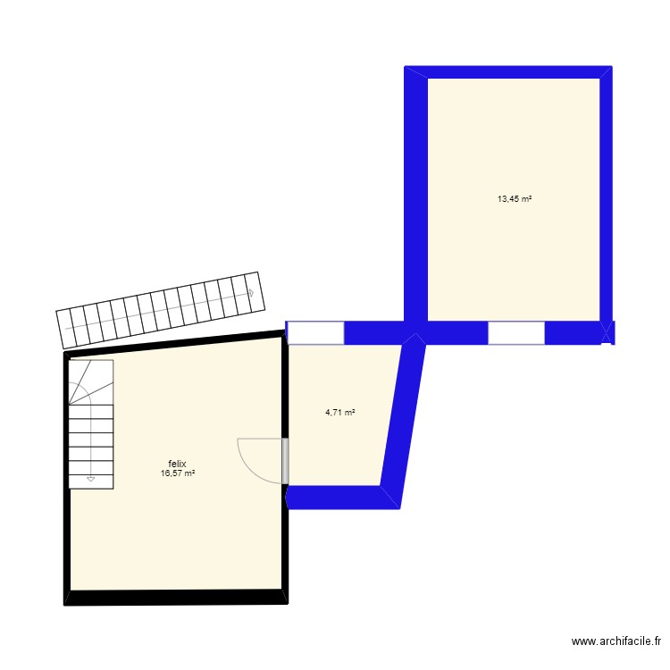 cabanon 2. Plan de 3 pièces et 35 m2