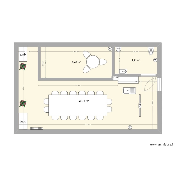 74 Bordes 5. Plan de 4 pièces et 42 m2