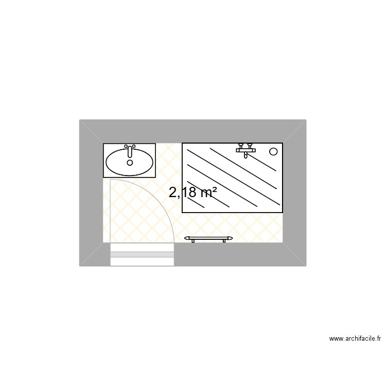 Oulannou. Plan de 1 pièce et 2 m2