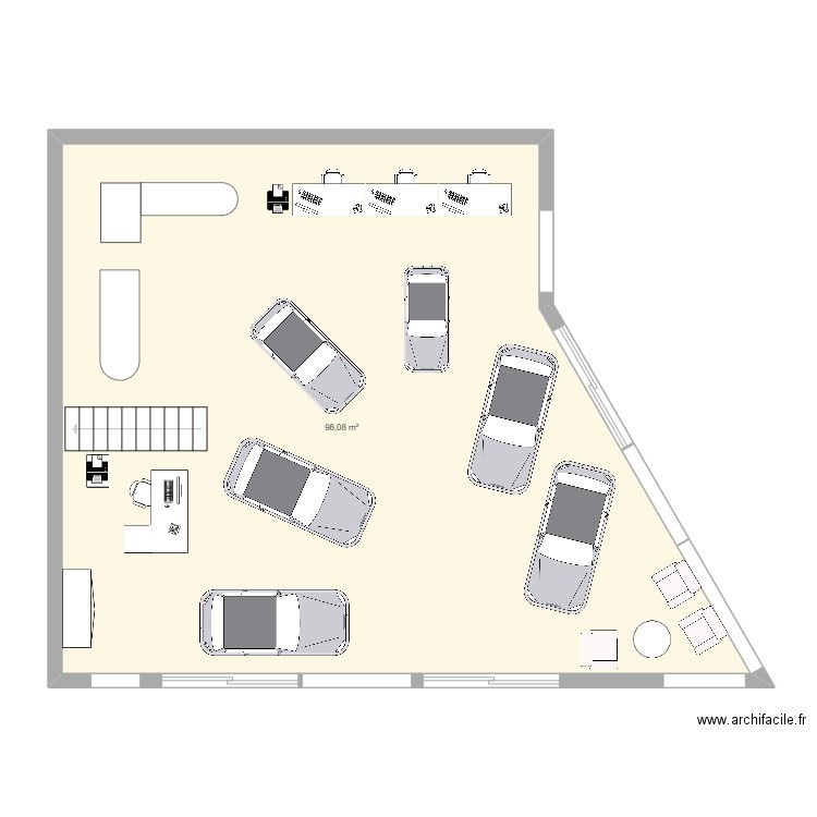 Concession Villefranche-sur-Saone. Plan de 1 pièce et 98 m2