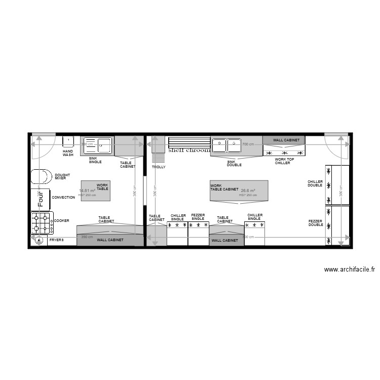 KITCHEN PLAN. Plan de 2 pièces et 41 m2