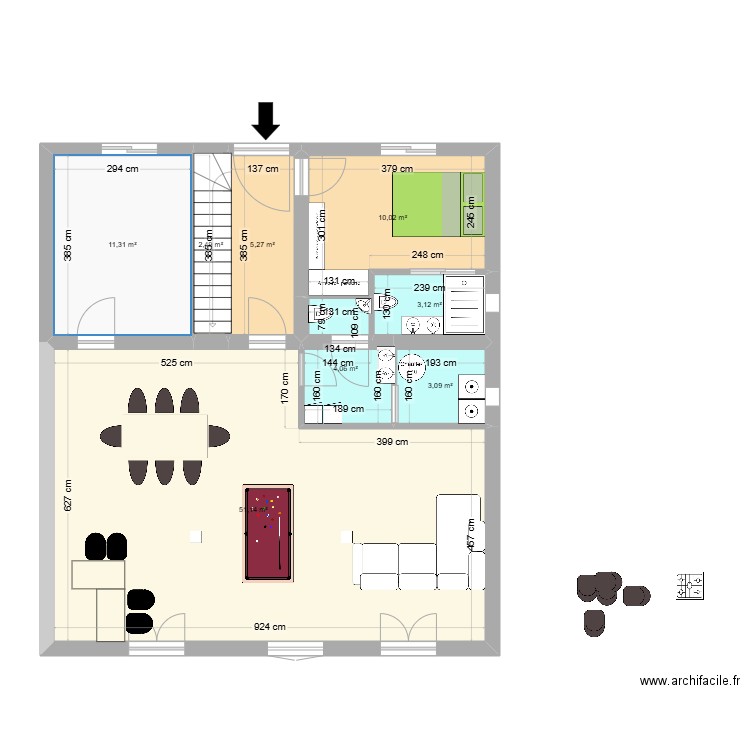 NOUVEAU 11. Plan de 8 pièces et 91 m2