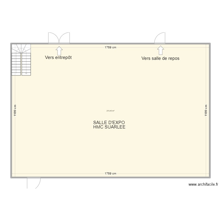 HMC NAMUR SALLE EXPO. Plan de 1 pièce et 210 m2