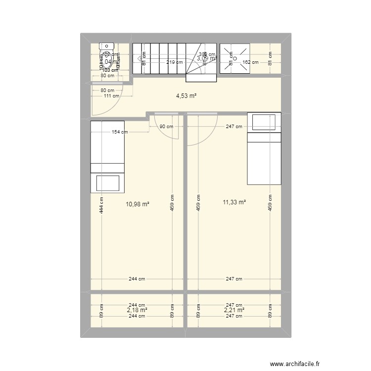 haut. Plan de 7 pièces et 35 m2