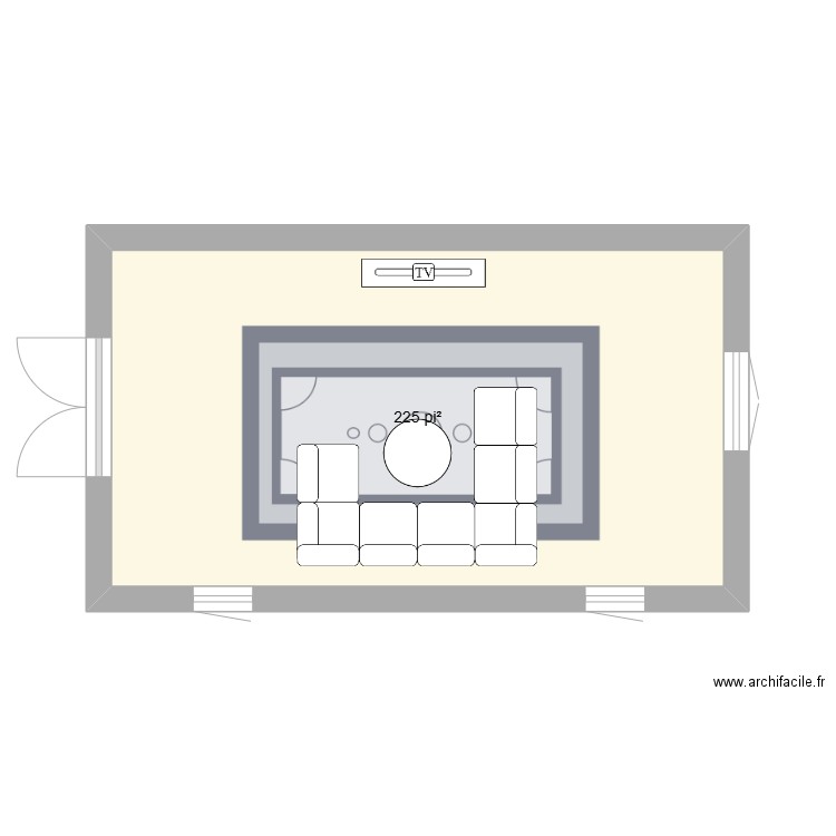 test. Plan de 1 pièce et 21 m2