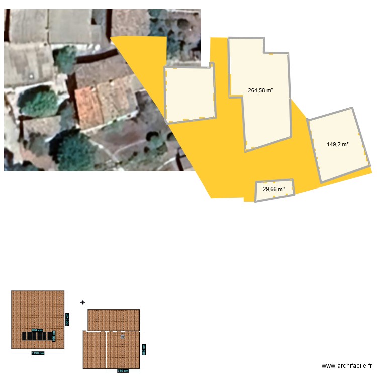 GARCIN. Plan de 4 pièces et 573 m2