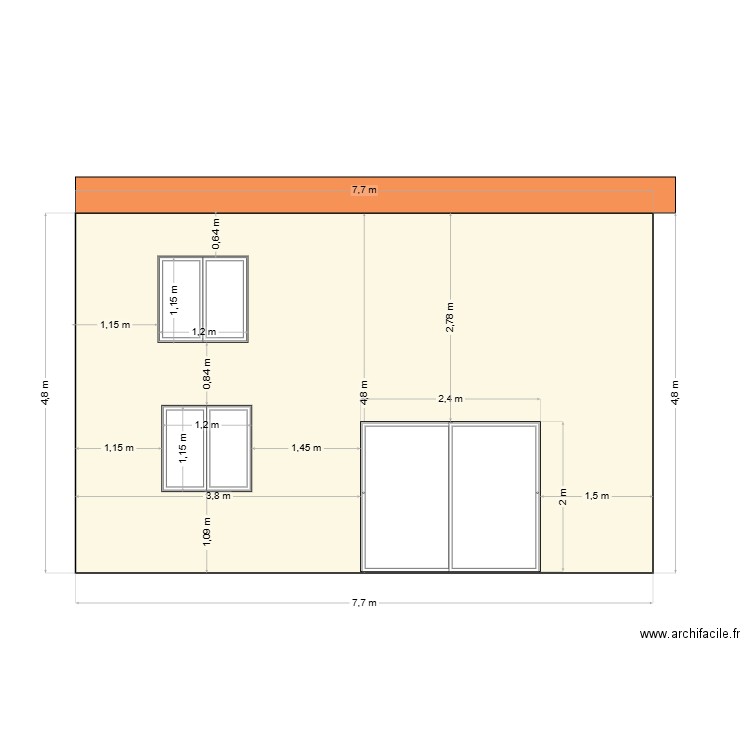 facade arriére. Plan de 0 pièce et 0 m2