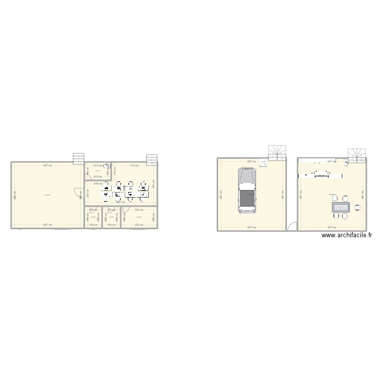 GARAGE. Plan de 8 pièces et 164 m2