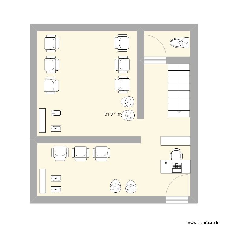 plan rapport de stage lulu. Plan de 1 pièce et 32 m2