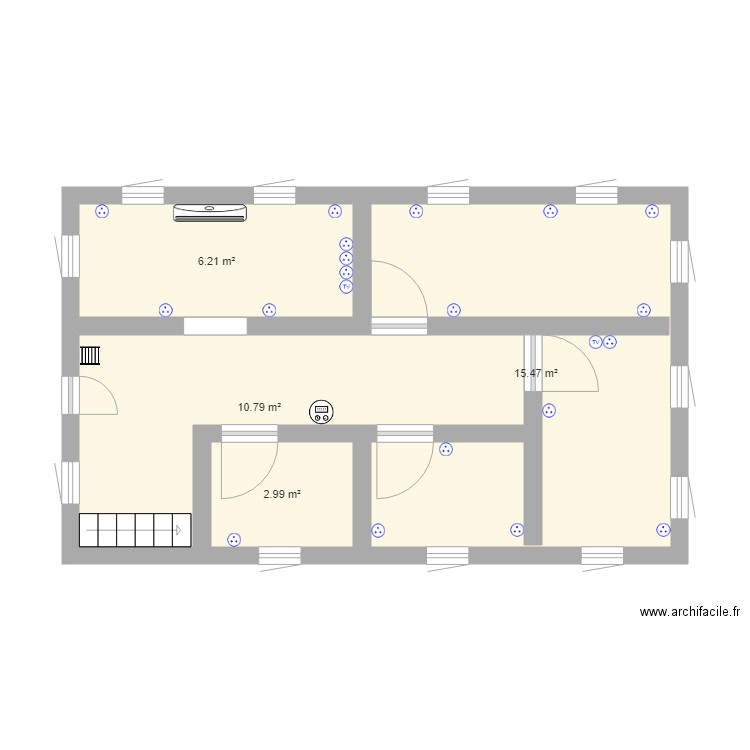 plan. Plan de 4 pièces et 35 m2