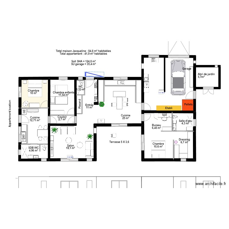 Maison Jacqueline V9. Plan de 1 pièce et 10 m2