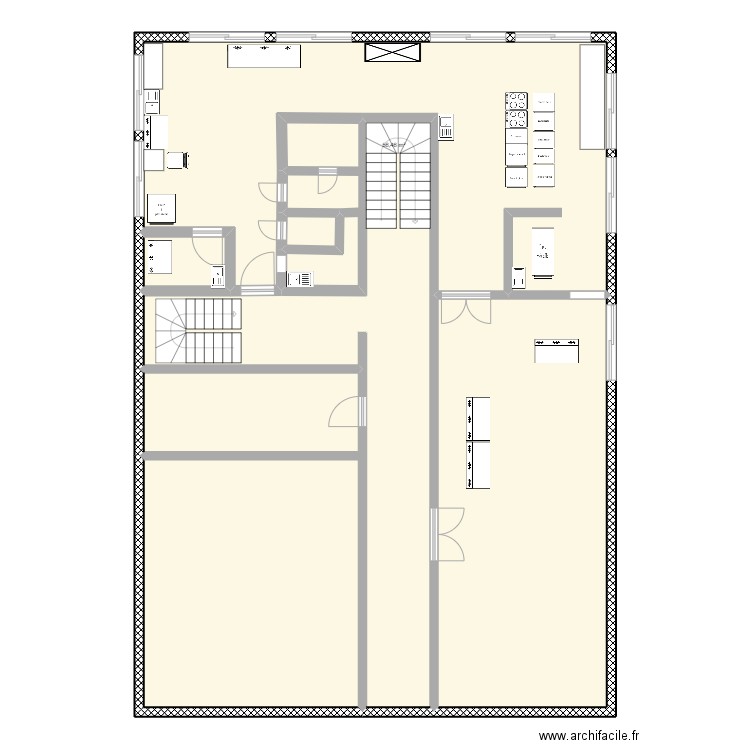 cuisine. Plan de 6 pièces et 202 m2