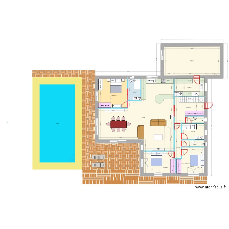 Pignons symetrique 164.81 M²m² V2. Plan de 18 pièces et 364 m2